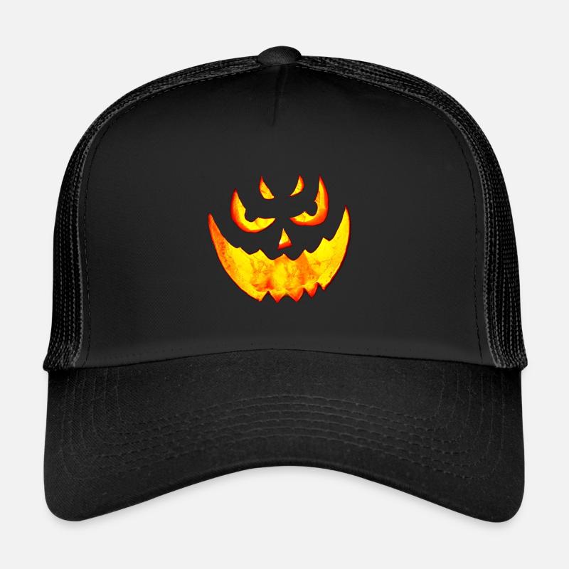 BĂśser glĂźhender KĂźrbis - Trucker Cap - Schwarz/Schwarz
