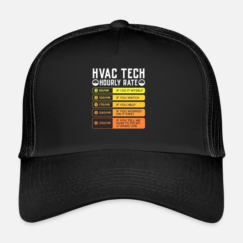 Air conditioning technician hourly rate refrigeration Trucker Cap