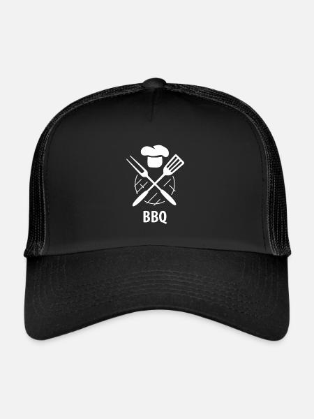 T-shirt hommes - Barbecue Grill barbecue barbecue - Casquette trucker  - noir/noir - Devant
