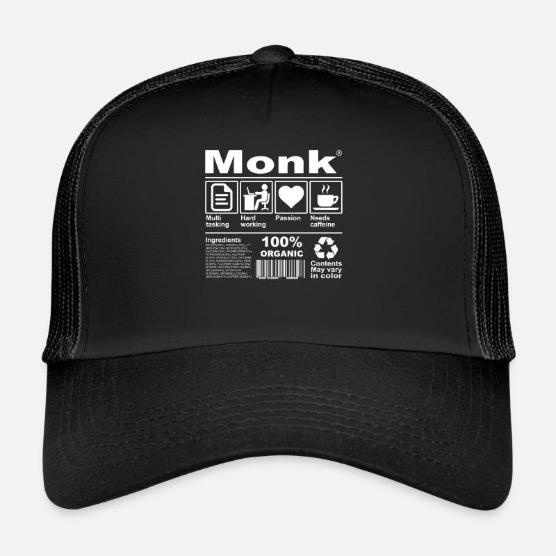 Monk - Trucker Cap - Schwarz/Schwarz
