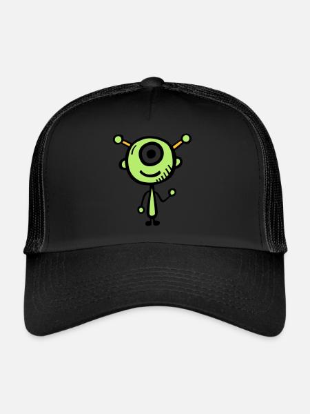 alien - Trucker Cap - Schwarz/Schwarz - Vorne