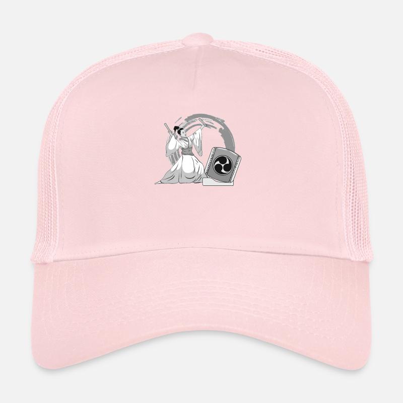 Woman Taiko Drummer Mitsudomoe Graphic Trucker Cap