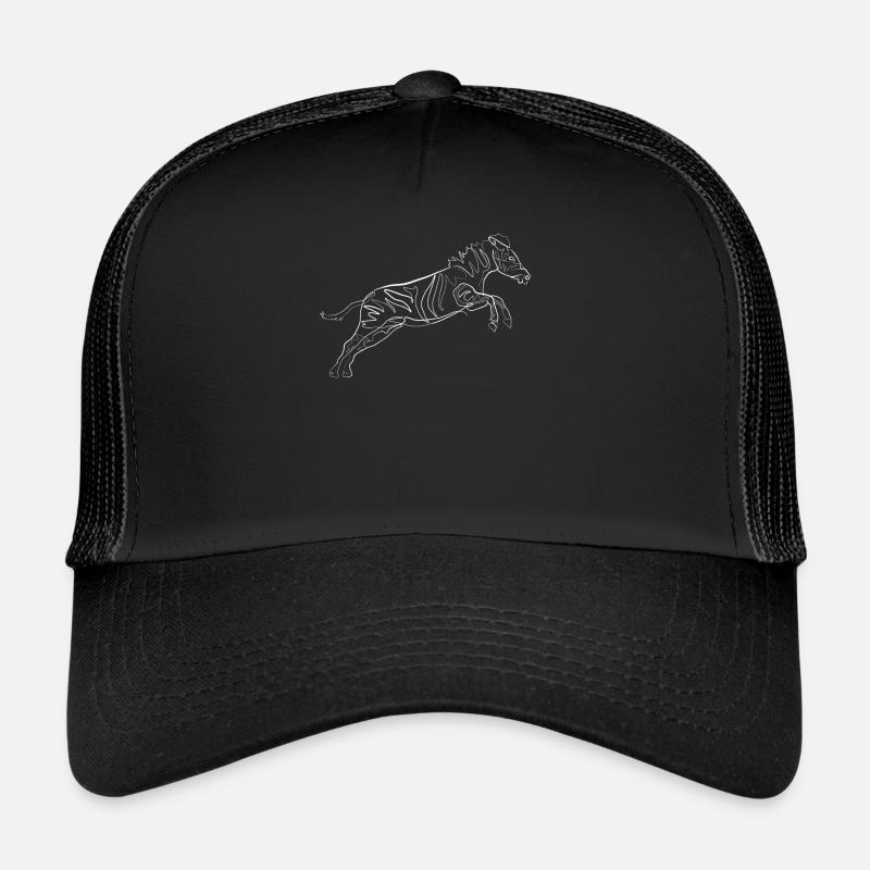 Zebra Tiermotiv - one line drawing - Trucker Cap - Schwarz/Schwarz