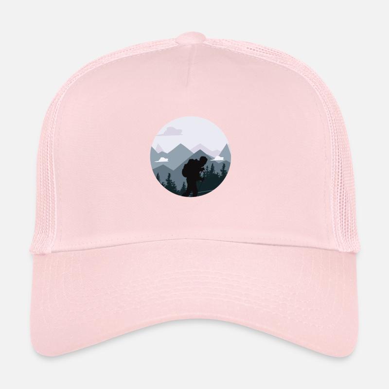 Wandern, Bergsteigen, Wanderer Silhouette Trucker Cap