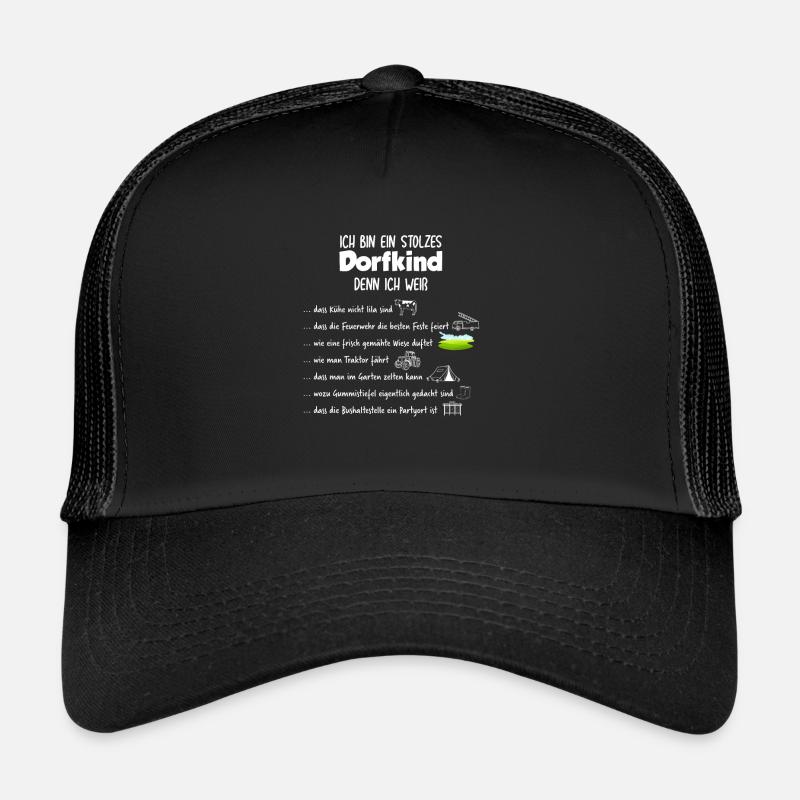 Dorfkind - Trucker Cap - Schwarz/Schwarz
