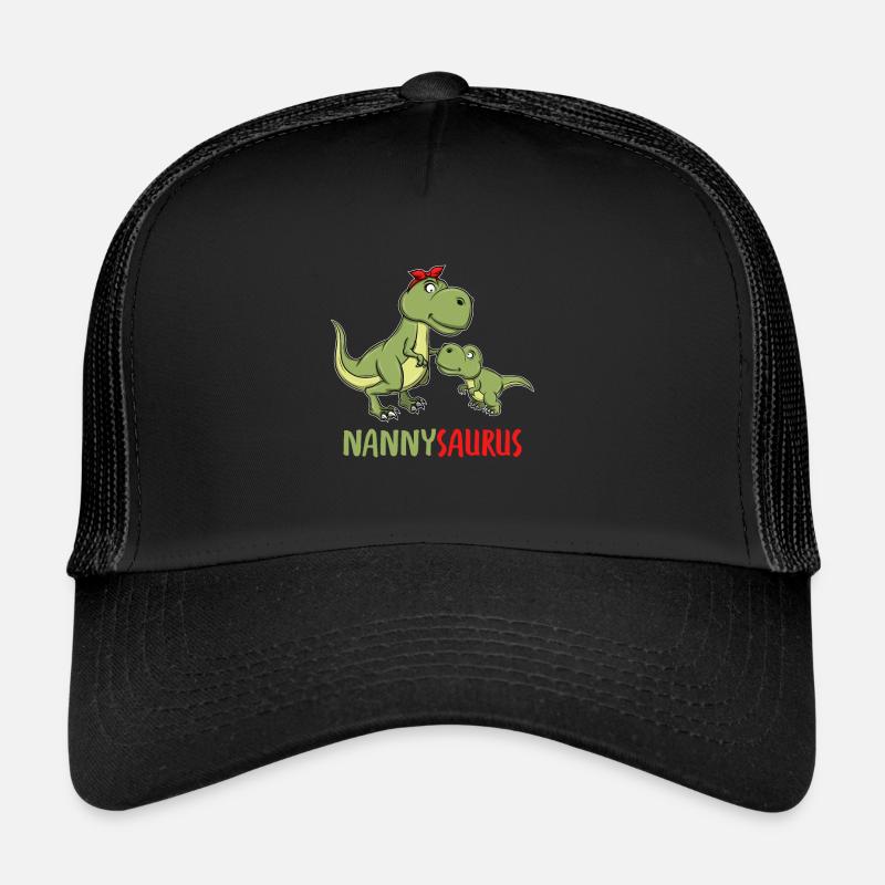 Nanny saurus nanny day mother gift - Trucker Cap - black/black