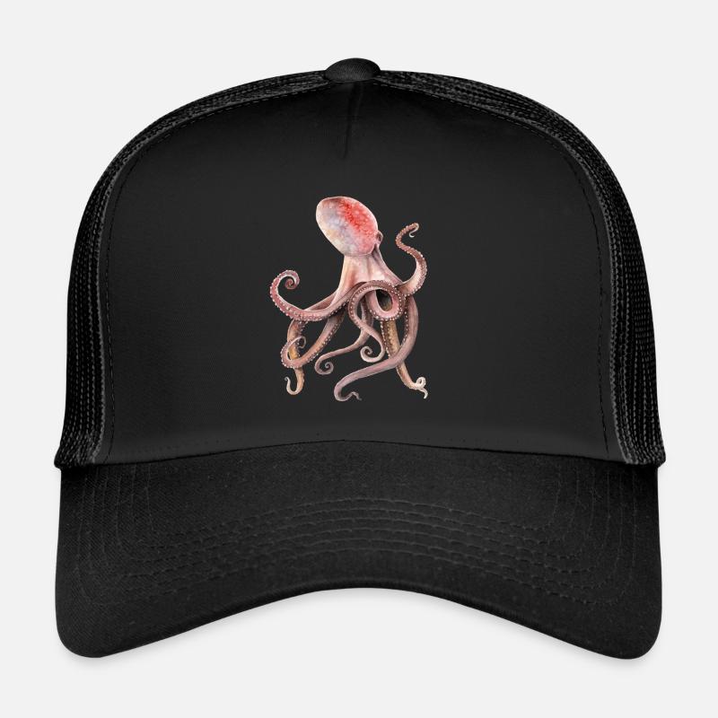 Krake - Trucker Cap - Schwarz/Schwarz