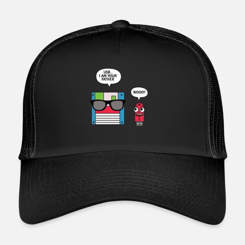 USB Floppy Disk I am Your Father T shirt, Geek - Trucker Cap - black/black