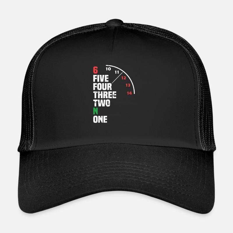 Motorrad Gänge Motorradfahrer Schaltung - Trucker Cap - Schwarz/Schwarz