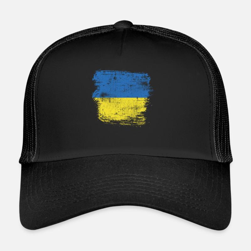 Ukraine Flagge - Trucker Cap - Schwarz/Schwarz
