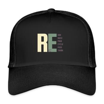 Sustainability, ecological, protest, climate change - Trucker Cap - black/black - Front