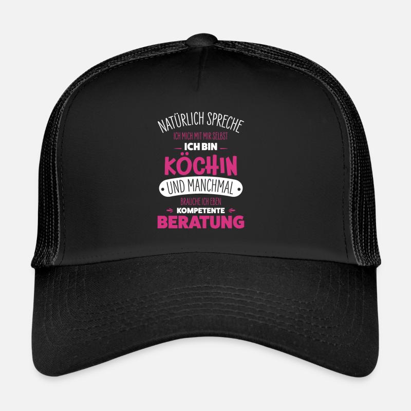 Köchin - Trucker Cap - Schwarz/Schwarz