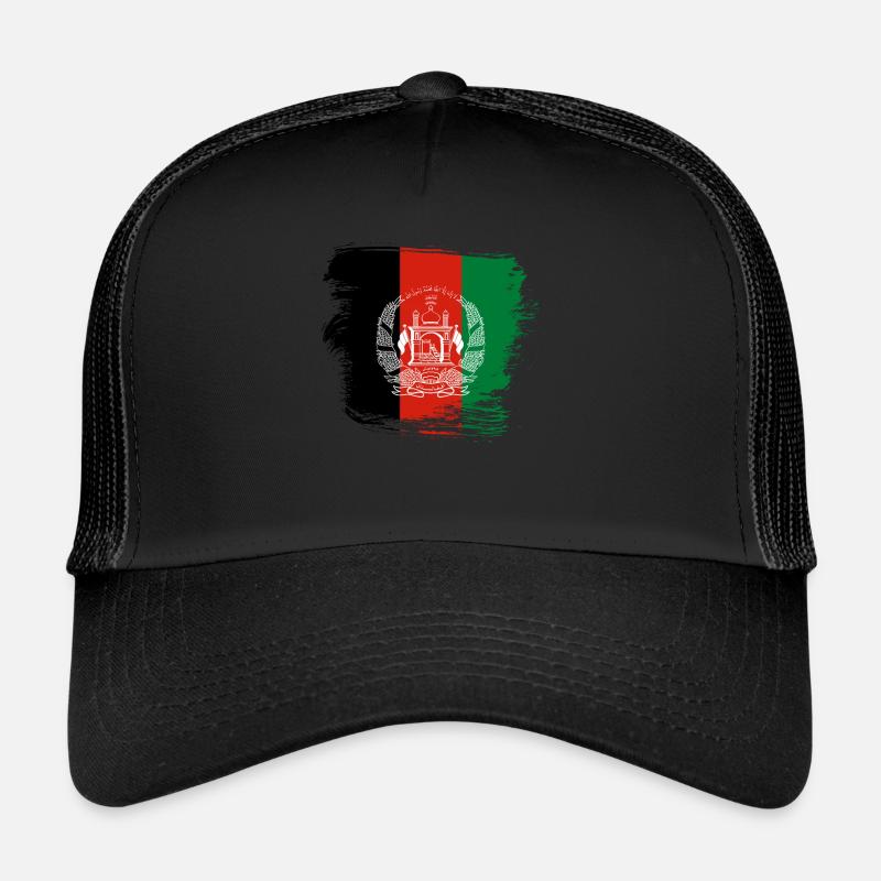 Afghanistan Flag - Trucker Cap - black/black