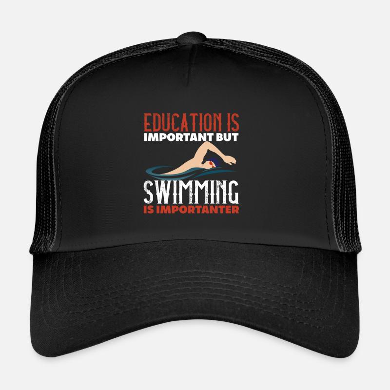 Swimming Is Importanter - Trucker Cap - black/black