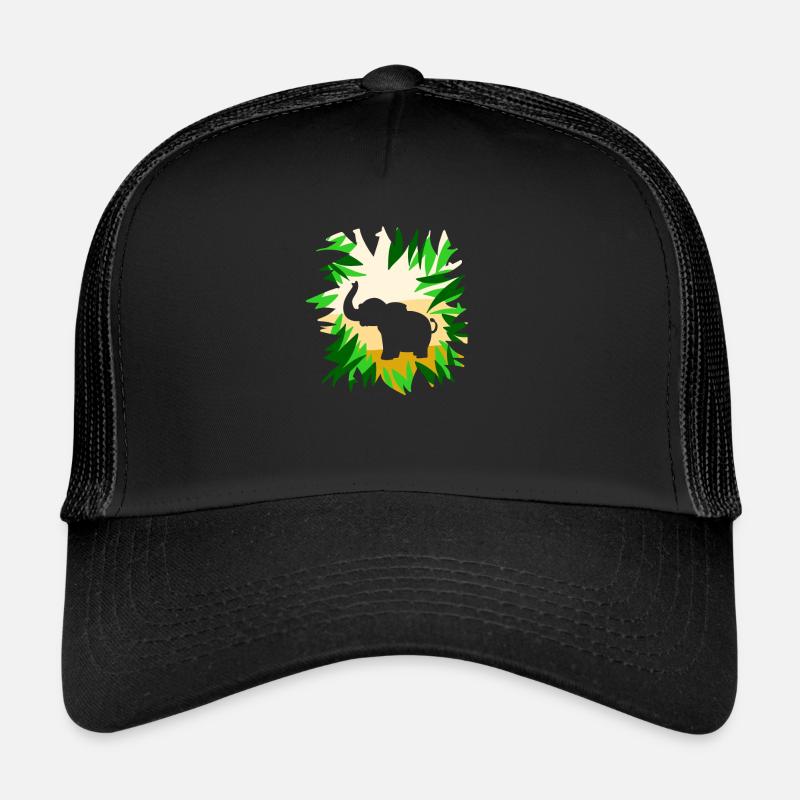 Elefant Wüstenelefant Zwergelefant Waldelefant - Trucker Cap - Schwarz/Schwarz