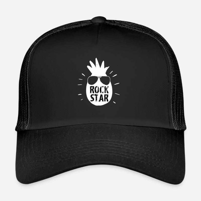 Rock Star Ananas - Trucker Cap - Schwarz/Schwarz