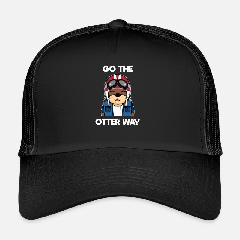 Otter saying otter lover - Trucker Cap - black/black