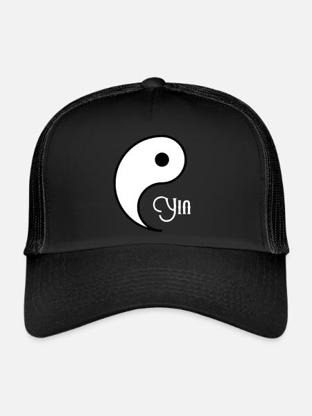 YIN YANG partner look - Trucker Cap - black/black - Front