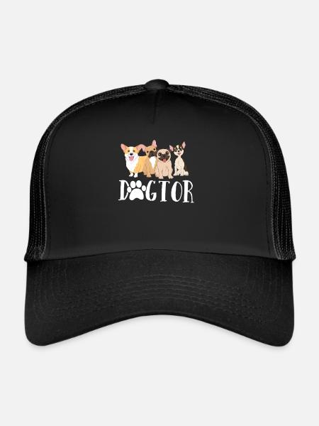 Dogtor Drôle Docteur Vétérinaire Docteur Vétérinaire - Casquette trucker  - noir/noir - Devant