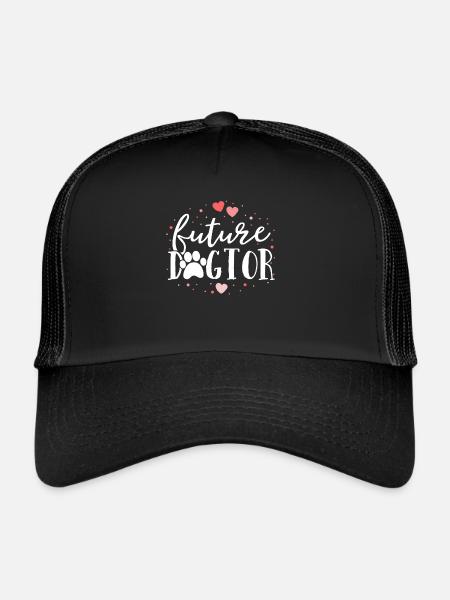 Future Dogtor Docteur Vétérinaire Docteur Vétérinaire - Casquette trucker  - noir/noir - Devant