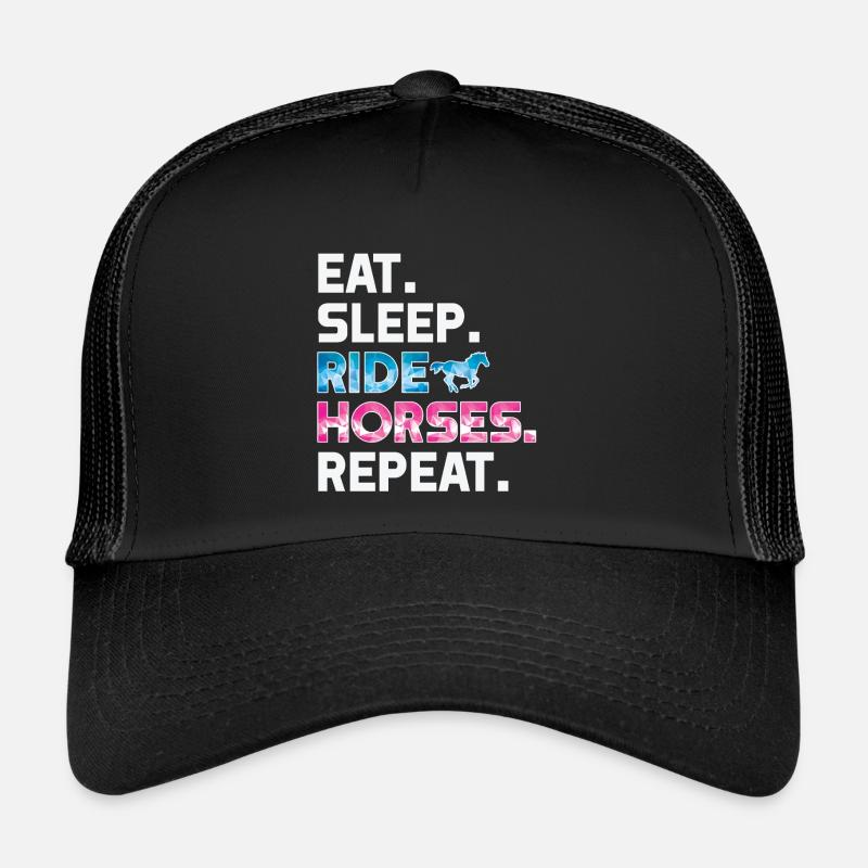 Eat Sleep Ride Chevaux Répéter la conception de cadeau d’équitation Casquette trucker 