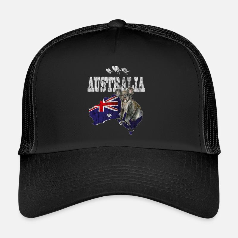 Australie koala - Casquette trucker  - noir/noir