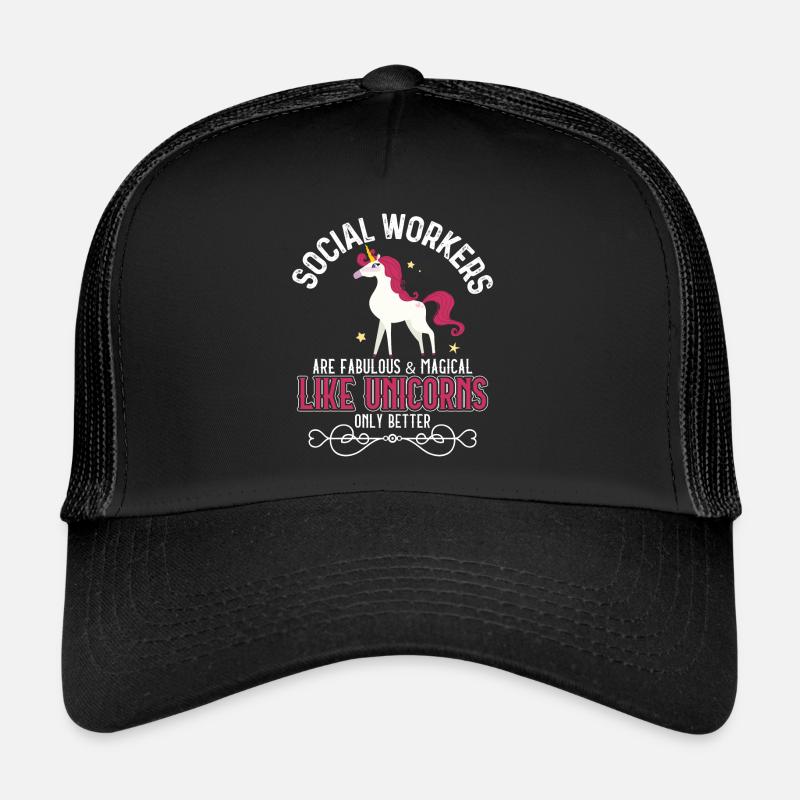 Social Worker Profession Job Title - Trucker Cap - Schwarz/Schwarz