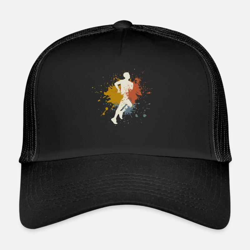 Laufen retro - Trucker Cap - Schwarz/Schwarz