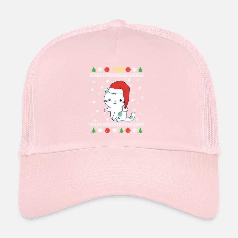 Doux chat de Santa Nicholas Noël laid Casquette trucker 