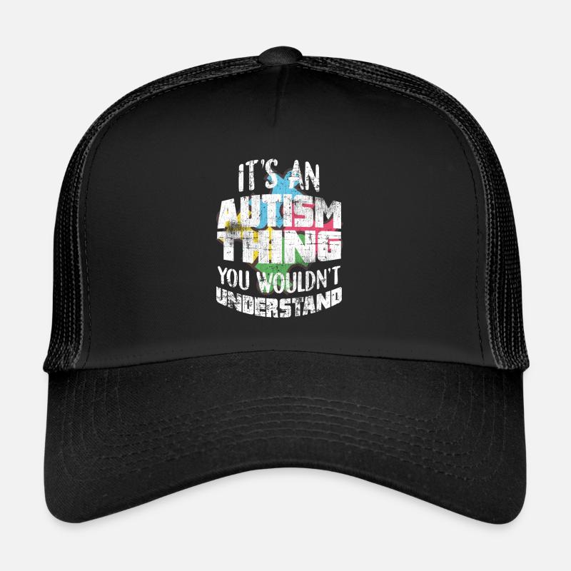 autisme - Casquette trucker  - noir/noir