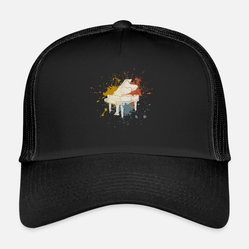 Klavier vintage - Trucker Cap - Schwarz/Schwarz