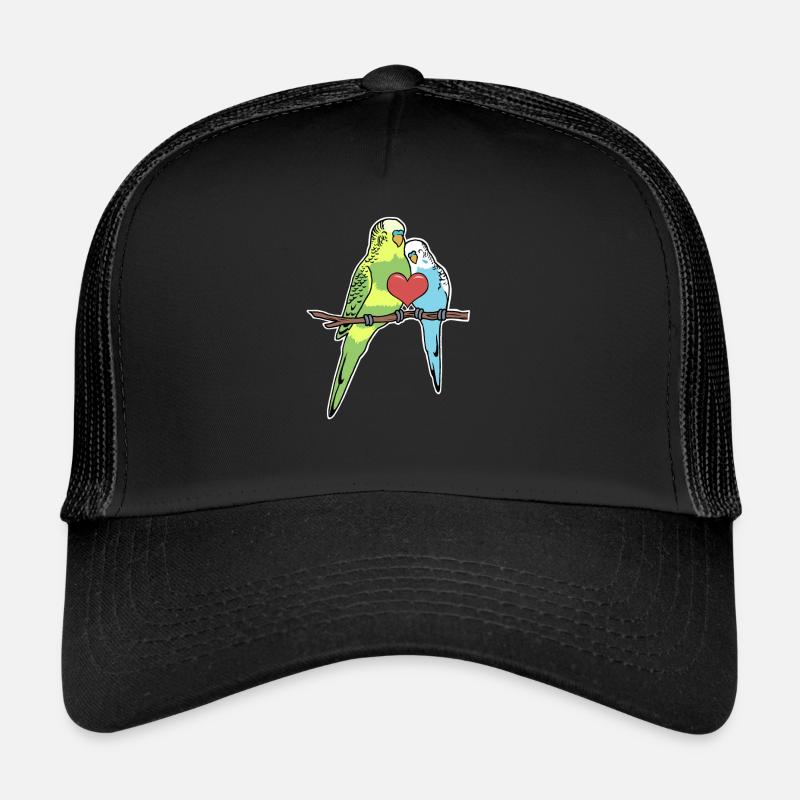 Wellensittich - Trucker Cap - Schwarz/Schwarz