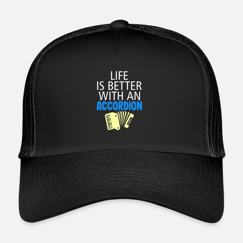 accordéon - Casquette trucker - noir/noir