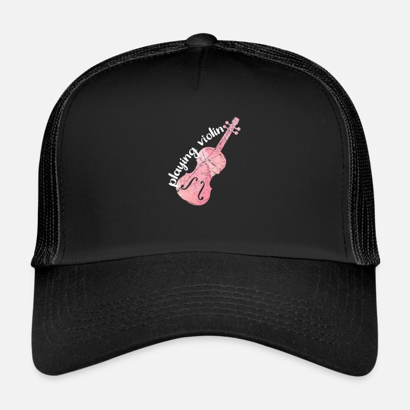Violinenspieler Geschenkidee - Trucker Cap - Schwarz/Schwarz