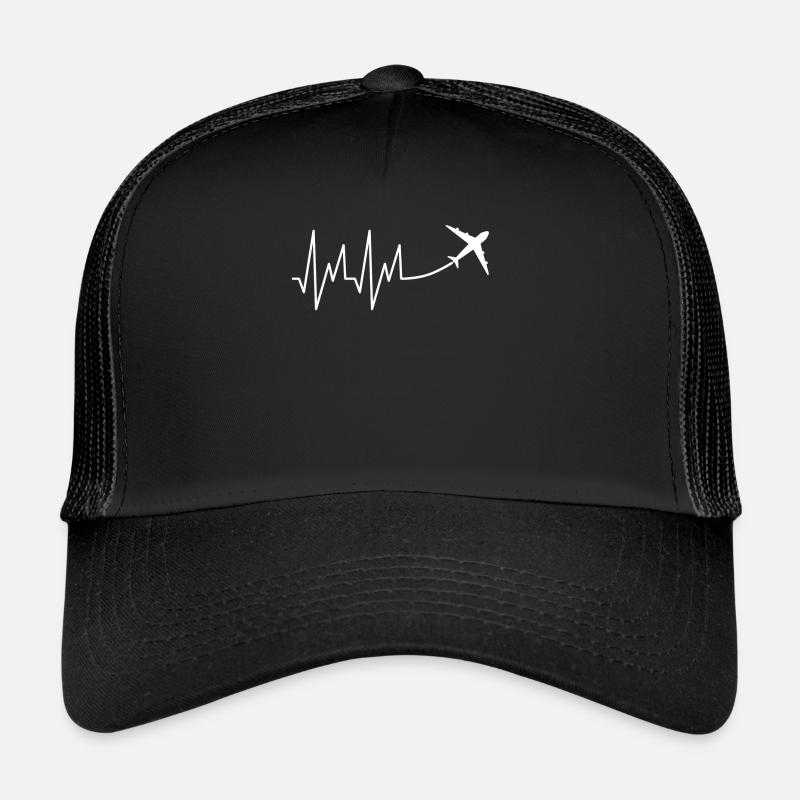 Pilot Flugzeug Flieger Fliegen Flugsport Geschenk - Trucker Cap - Schwarz/Schwarz