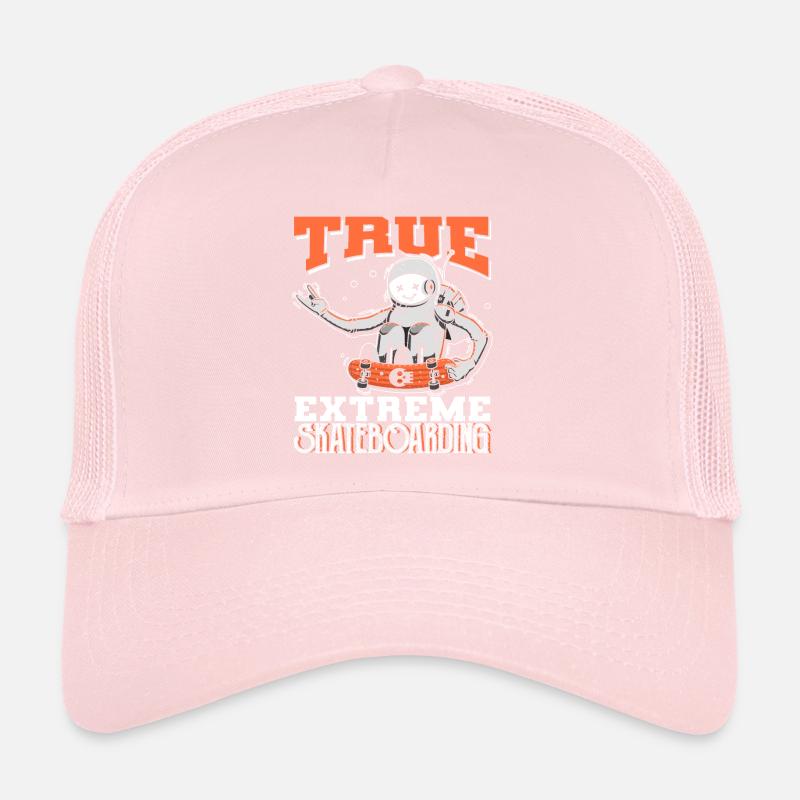 True Extreme Skateboarding Astronaut Funny Gift Trucker Cap