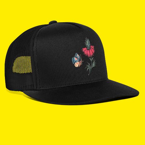 Flyvende sommerfugl med blomster - Trucker cap