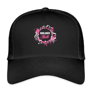 Schlagermutti, Schlager, Stars, Party, Apres Ski - Trucker Cap - Schwarz/Schwarz - Vorne