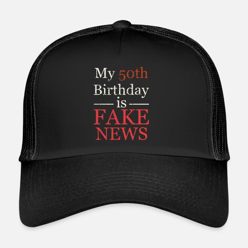 50. Geburtstag - Trucker Cap - Schwarz/Schwarz