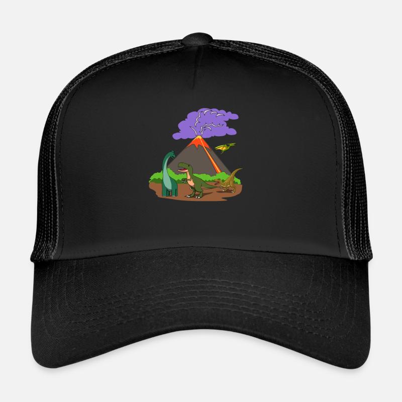 Dino Dinosaurier Vulkanausbruch Eruption Geschenk Trucker Cap