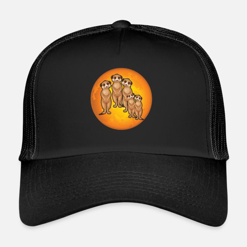 Die Erdmännchen Familie - Trucker Cap - Schwarz/Schwarz