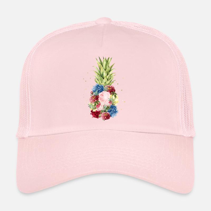 Hawaii ananas ananas avec fleurs de vacances Casquette trucker 