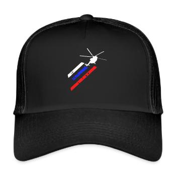 Hubschrauber Pilot Geschenk I Helikopter Heli - Trucker Cap - Schwarz/Schwarz - Vorne