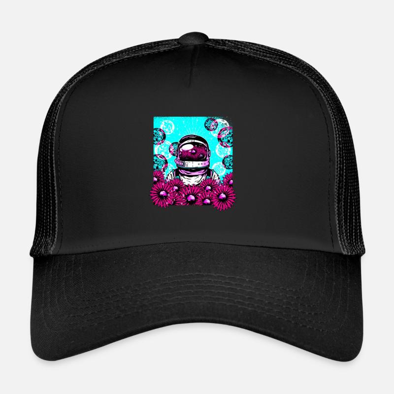 Fleurs d'astronaute - Casquette trucker  - noir/noir