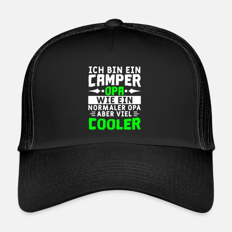 Ich bin ein Camper Opa - Trucker Cap - Schwarz/Schwarz