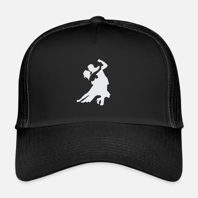 Salsa - Silhouette eines Tanzpaares - Trucker Cap - Schwarz/Schwarz