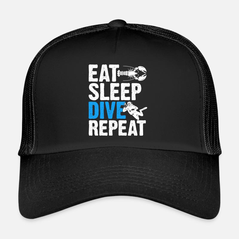 Manger Dormir Plonger Répéter Plongée Drôle Casquette trucker 