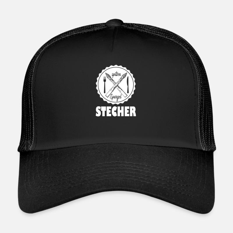 Spargel Stecher - Trucker Cap - Schwarz/Schwarz