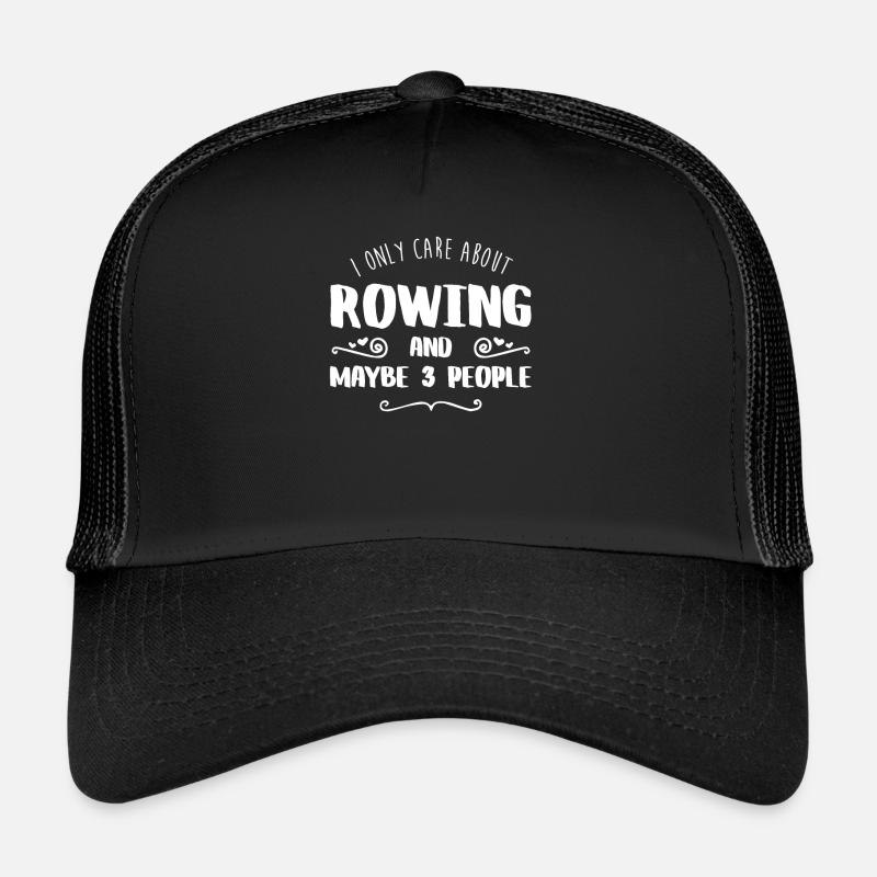 I Only Care About Rowing FUNNY TEE - Trucker Cap - Schwarz/Schwarz