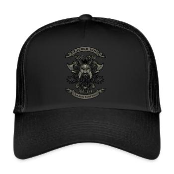 odins wolf wikinger keltisch walhalla - Trucker Cap - Schwarz/Schwarz - Vorne